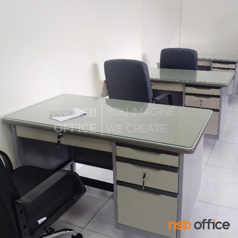 โต๊ะทำงานเหล็กหน้าเหล็ก 4 ลิ้นชัก  รุ่น Murphy (เมอร์ฟี) ขนาด 3 ,3.5 ,4 ฟุต  