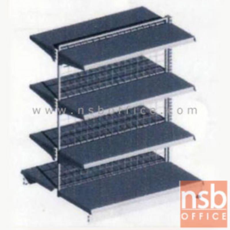 ชั้นเหล็กซุปเปอร์มาร์เก็ต สูง 120 cm. หนา 0.5 mm. 2 หน้า 4+4 แผ่นชั้น  รุ่น CK-F1 แบบตัวตั้งและตัวต่อ 