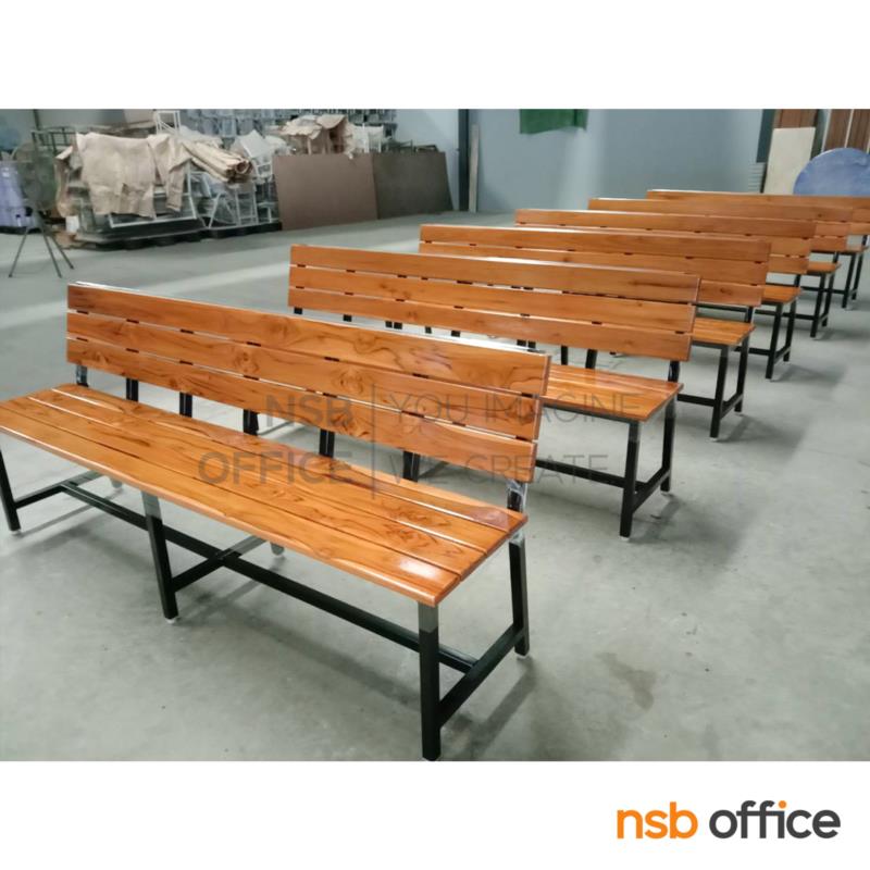 โต๊ะโรงอาหารไม้สักทองตีระแนง รุ่น TAXAS (เท็กซัส) ขนาด 200W cm. ขาโมเดิร์น