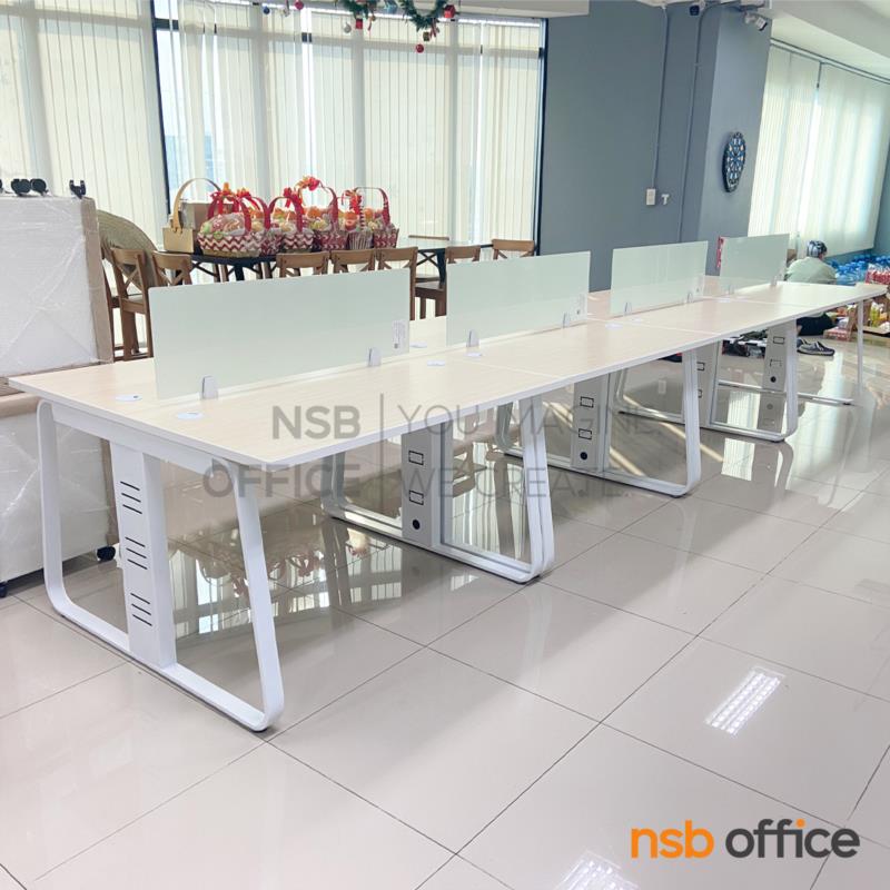 ชุดโต๊ะทำงานกลุ่ม  รุ่น Belinda (เบลินด้า) 2 ที่นั่ง พร้อมมินิสกรีน ขาเหล็ก