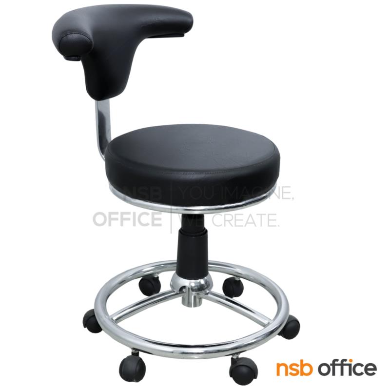 B09A076:เก้าอี้คุณหมอล้อเลื่อน รุ่น Taken (เทคเค่น)  โช้คแก๊ส ขาเหล็กชุบโครเมียม