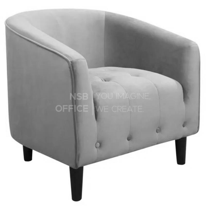 B15A083:อาร์มแชร์หุ้มผ้ากำมะหยี่ รุ่น Lasso (ลาสโซ) 74W*69D*75H cm. 