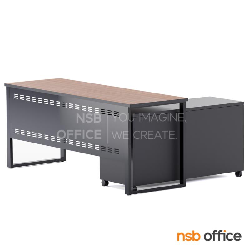โต๊ะผู้บริหารตัวแอล รุ่น Whisky (วิสกี้) ขนาด 180W cm.  พร้อมตู้ข้างล้อเลื่อน