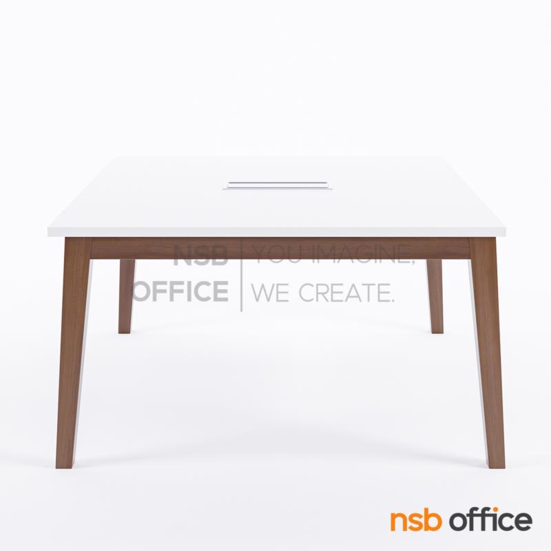 โต๊ะประชุมทรงสี่เหลี่ยม  รุ่น Jocas (โจคัส) ขนาด 140W*140D cm.  โครงขาไม้ยางพารา