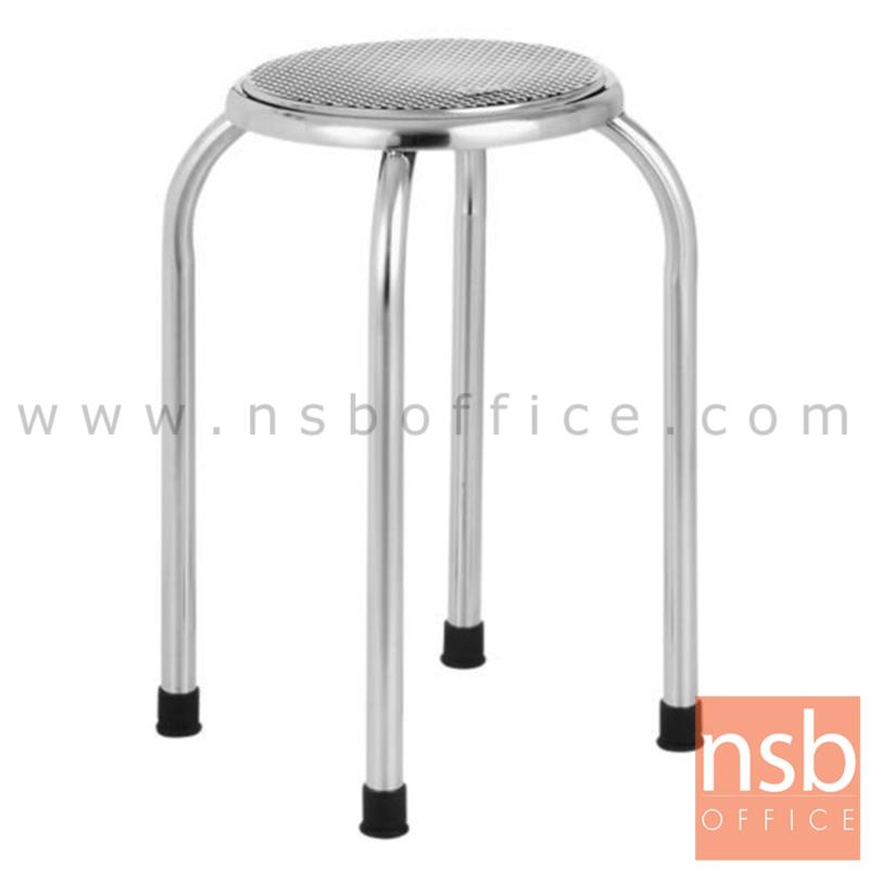 G12A071:เก้าอี้สตูลกลมที่นั่งสแตนเลส รุ่น Sargant (ซาแกนต์) 28Di*49H cm. สแตนเลสล้วน 