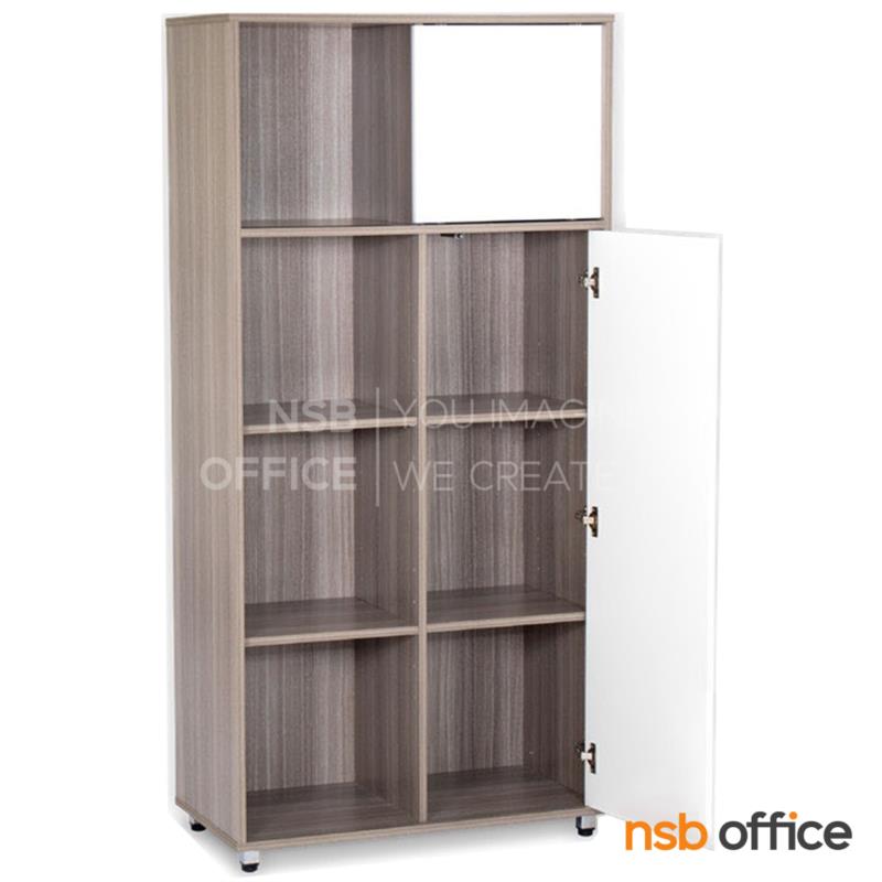 ตู้เอกสาร สูง 165 cm. 1 บานเลื่อน 1 บานเปิด และมีชั้นโล่ง รุ่น Morling (มอริ่ง)  ล้อเลื่อน