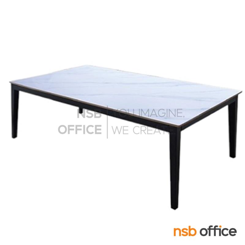 B13A399:โต๊ะกลางหน้าหินเซรามิค รุ่น Ayla (ไอลา) ขนาด 120W cm. ขาเหล็กพ่นสีดำ