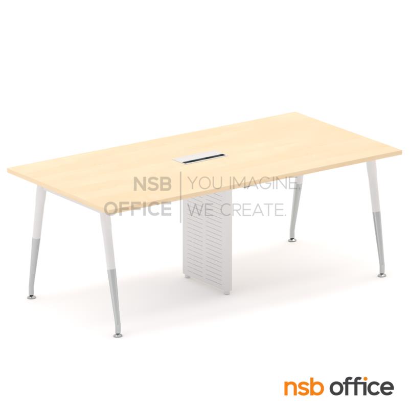 A05A274:โต๊ะประชุมทรงสี่เหลี่ยม รุ่น Bernet (เบอร์เน็ต)  ขากลางมีกล่องร้อยสายไฟ 