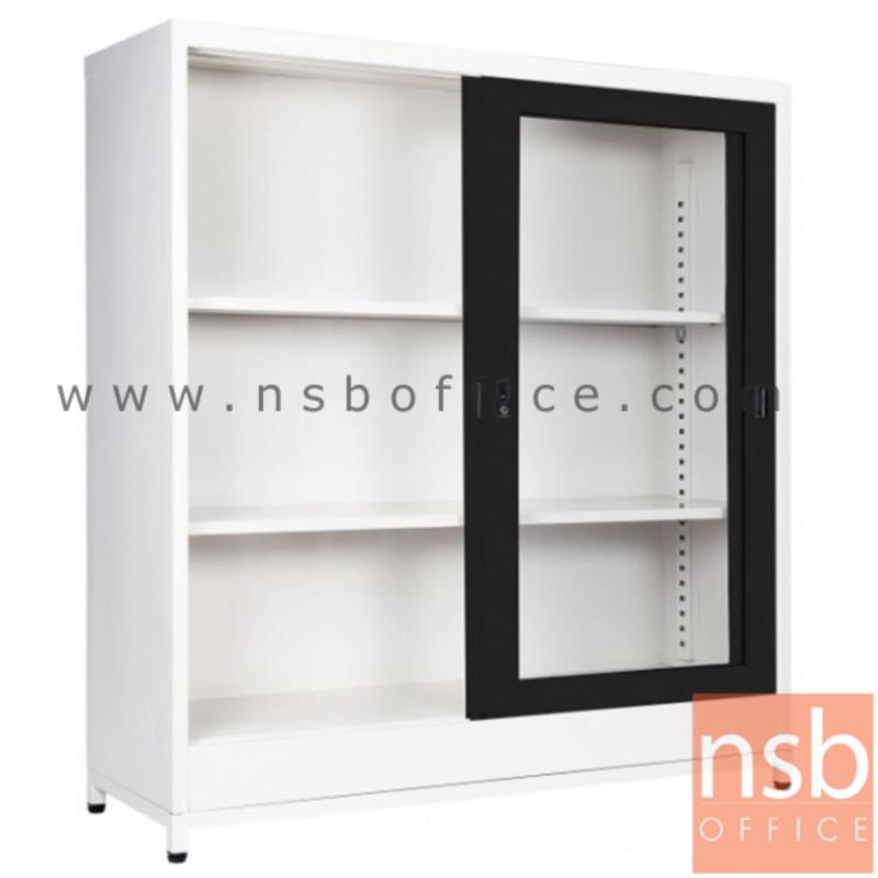 E21A018:ตู้บานเลื่อนกระจก 4 ฟุต สูงพิเศษ 122H cm (พร้อมฐานรองแบบขาลอย)  SGD-120  