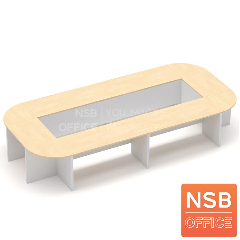 A05A258:โต๊ะประชุมหัวโค้ง  รุ่น Miner (ไมเนอร์)  เมลามีน ขาไม้