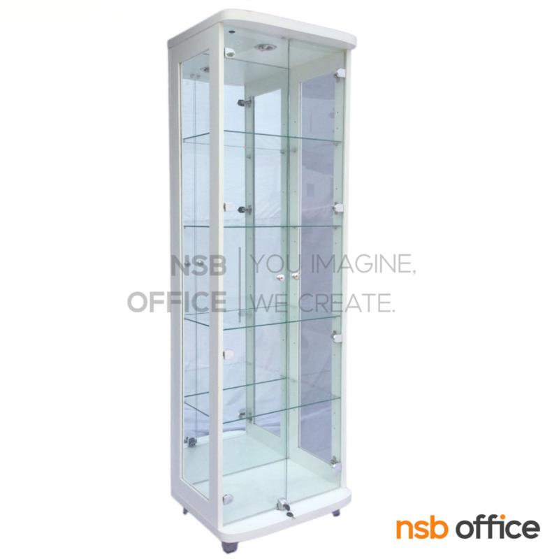 G06A019:ตู้โชว์กระจกดาวน์ไลท์สูง 190 ซม. รุ่น Walden (วอลเดน) มีไฟในตัว (หลังกระจกเงา)   