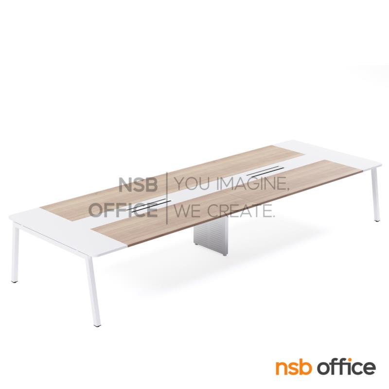 โต๊ะประชุมสี่เหลี่ยมมุมมน รุ่น Faydell (เฟย์เดล) ขนาด 260W, 280W, 320W cm. ขาเหล็ก พร้อมป๊อปอัพ A24A006