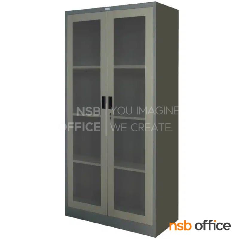 ตู้เหล็ก 2 บานเปิดกระจกสูง 185 ซม. รุ่น ZINGULAR-ZSG-756 มี 3 แผ่นชั้น   