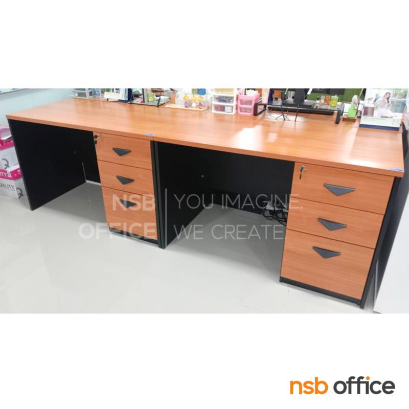 โต๊ะทำงาน 3 ลิ้นชัก รุ่น Pierce (เพียซ) ขนาด 120W*150W cm. เมลามีน