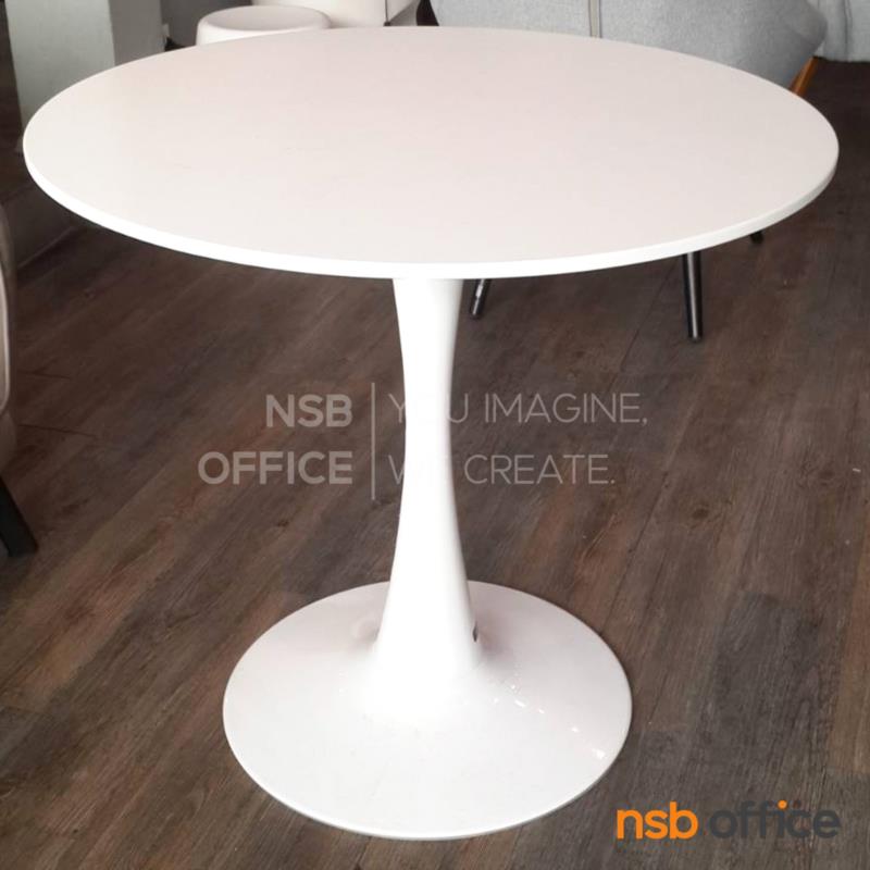 โต๊ะหน้าไม้ MDF รุ่น Jadeen (จาดีน) ขนาด 80Di cm.  ขาเหล็กพ่นสี