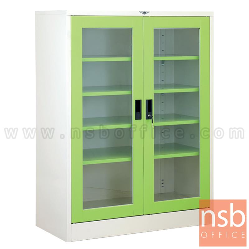 G05A076:ตู้เหล็กเก็บรองเท้า 2 บานเปิดกระจก รุ่น Edenfield (เอเดนฟีลด์) ขนาด 3, 4  ฟุต กุญแจล็อก