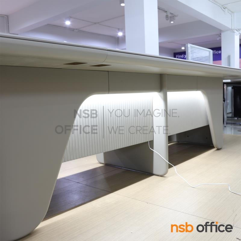 โต๊ะประชุมหัวโค้ง รุ่น Morrible (มอร์ริเบิล) ขนาด 320W ,360W cm.  มุมมน มาพร้อมป๊อปอัพ