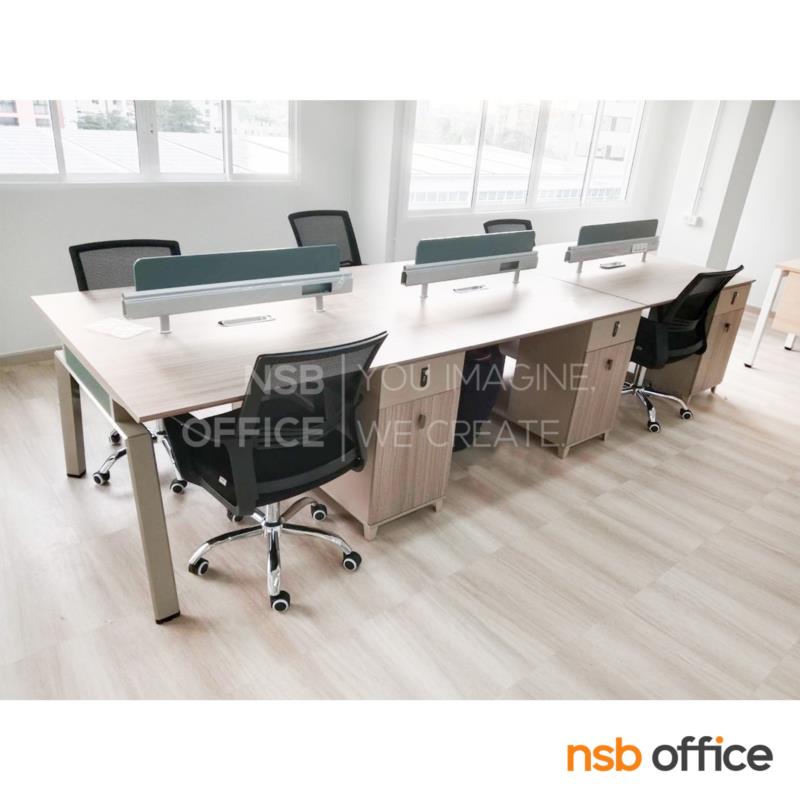 ชุดโต๊ะทำงานกลุ่ม รุ่น Horton (ฮอร์ตัน) 2, 4 ที่นั่ง พร้อมมินิสกรีนและตู้ลิ้นชักล็อครหัส
