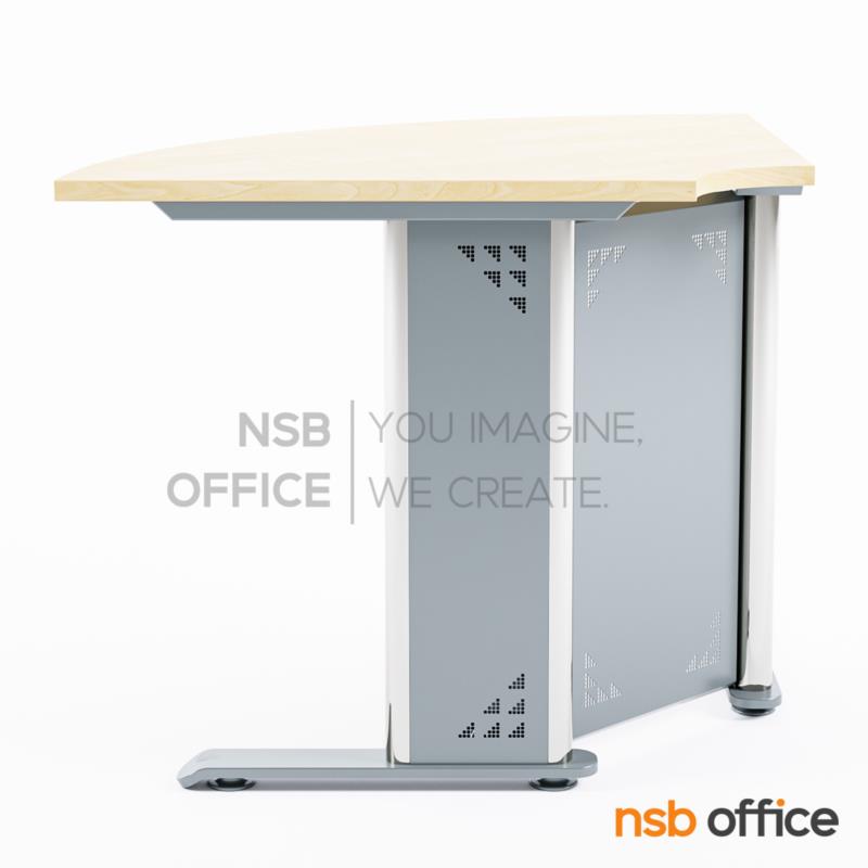 A18A130:โต๊ะเข้ามุมทรงโค้ง รุ่น Zenthor (เซนธอร์) ขนาด R90 ,R120 cm. เมลามีน โครงเหล็ก