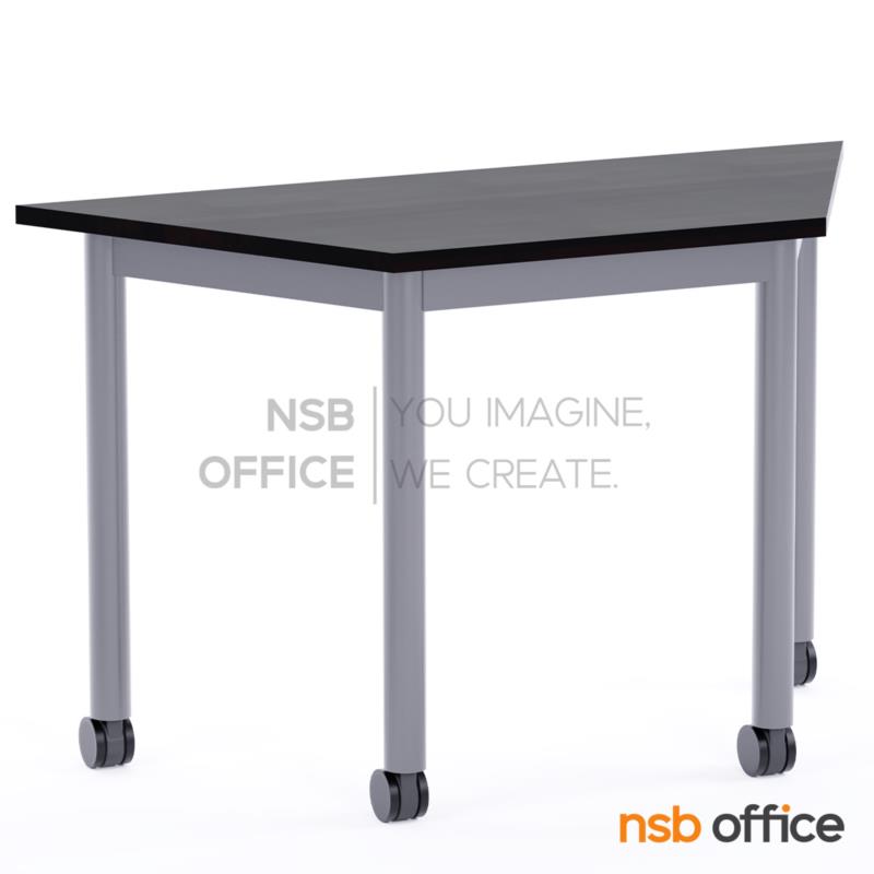 H02A006:โต๊ะเรียนกิจกรรมทรงคางหมู  รุ่น Hexa 105, 120, 140W cm ล้อเลื่อน (สำหรับกลุ่ม 6 คน)