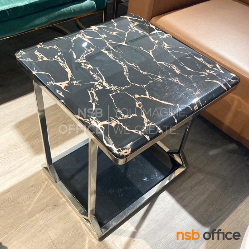 โต๊ะกลางหินอ่อน รุ่น Buble ขนาด 45W cm. โครงเหล็กฐานหินอ่อนสีดำ