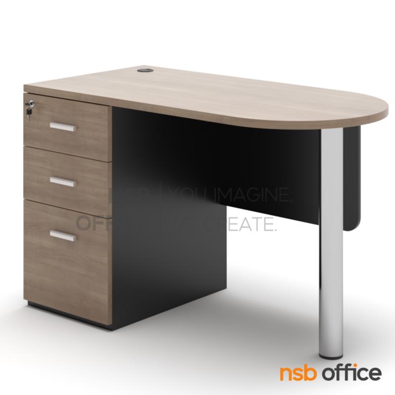 A10A153:โต๊ะทำงานหมอ และโต๊ะตรวจแพทย์ หัวโค้ง 3 ลิ้นชัก  รุ่น Zynar (ซีนาร์) ขนาด 120W cm.  ขาเหล็กกลม