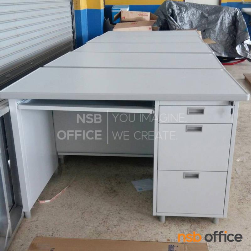 E31A101:โต๊ะทำงานเหล็ก 3 ลิ้นชัก 1 รางคีย์บอร์ด รุ่น Lazuli (ลาซูรี่)  