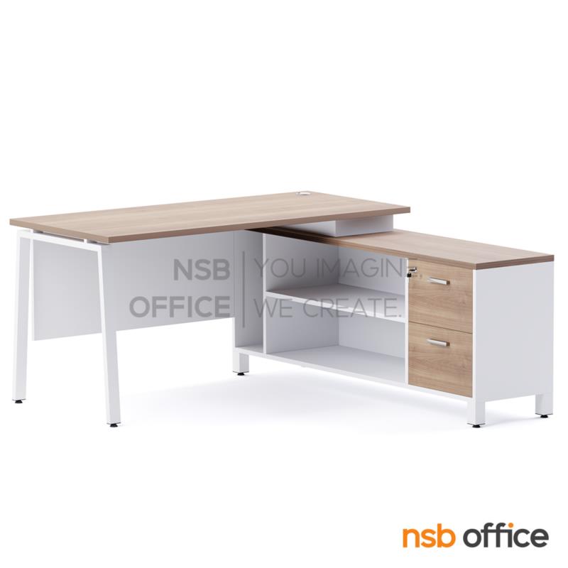 A16A138:โต๊ะทำงานตัวแอล รุ่น Thorax (ทอแรกช์) ขนาด 150W cm. ขาเหล็ก