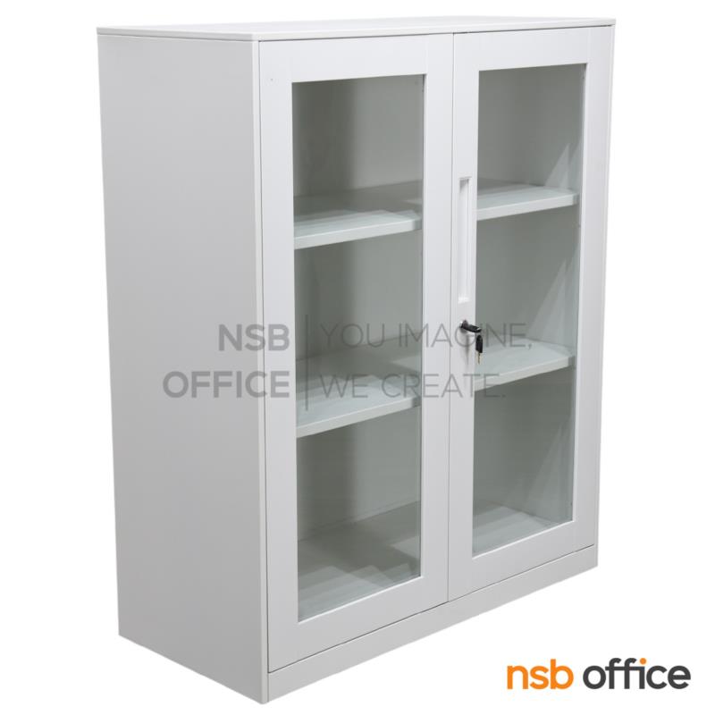 E07A138:ตู้เหล็ก 2 บานเปิดกระจก รุ่น Mavilla (มาวิลล่า) ขนาด 90W* 40D* 109H cm. 