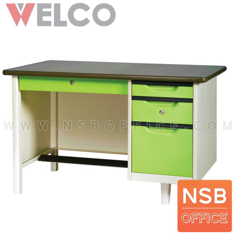 โต๊ะทำงานหน้าเหล็ก 4 ลิ้นชัก รุ่น WDE ขนาด 3 ,3.5 ,4 ฟุต 