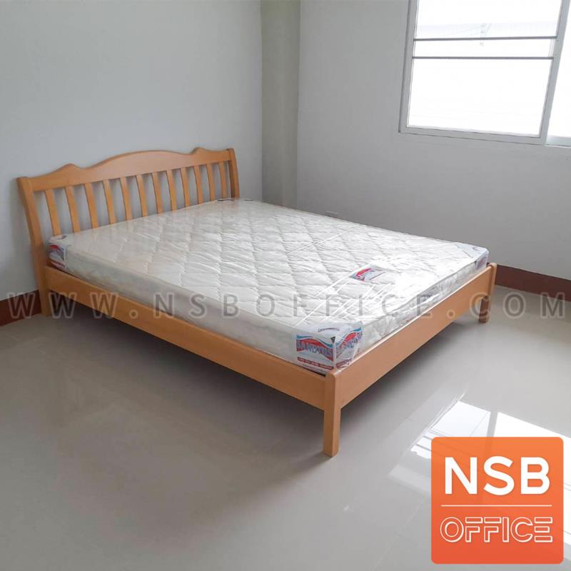 เตียงไม้ยางพาราล้วน  3.5 , 5 และ 6 ฟุต หัวเตียงแบบไม้ระแนงหยัก