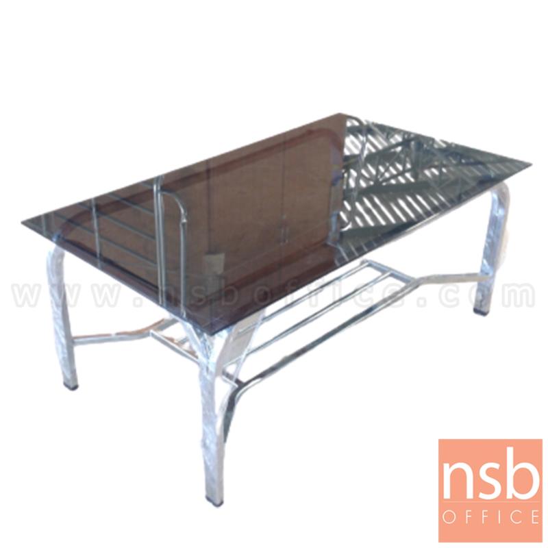 โต๊ะกลางกระจกสีชา  รุ่น FT-29FS ขนาด 106W cm. โครงเหล็กชุบโครเมี่ยม