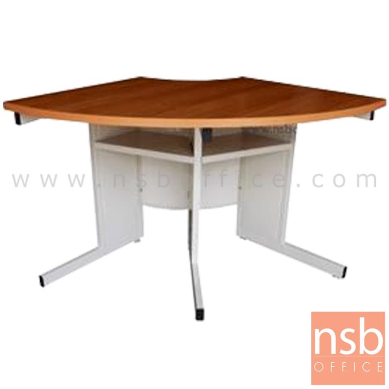 โต๊ะเข้ามุมทรงโค้งลึก 75 cm. รุ่น Piper (ไพเพอร์) ขนาด R90 ,R120 cm.  เมลามีน ขาเหล็กตัวแอล