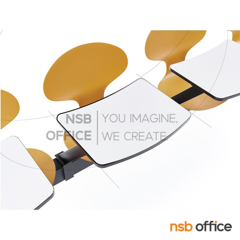 เก้าอี้เลคเชอร์แถวเฟรมโพลี่ รุ่น D378 2 ,3 และ 4 ที่นั่ง ขาเหล็กชุบโครเมี่ยม