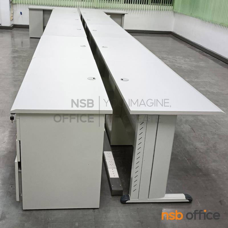 โต๊ะทำงานเหล็กหน้าไม้ postform 3 ลิ้นชัก รุ่น Attovy (แอทโทวี่)  