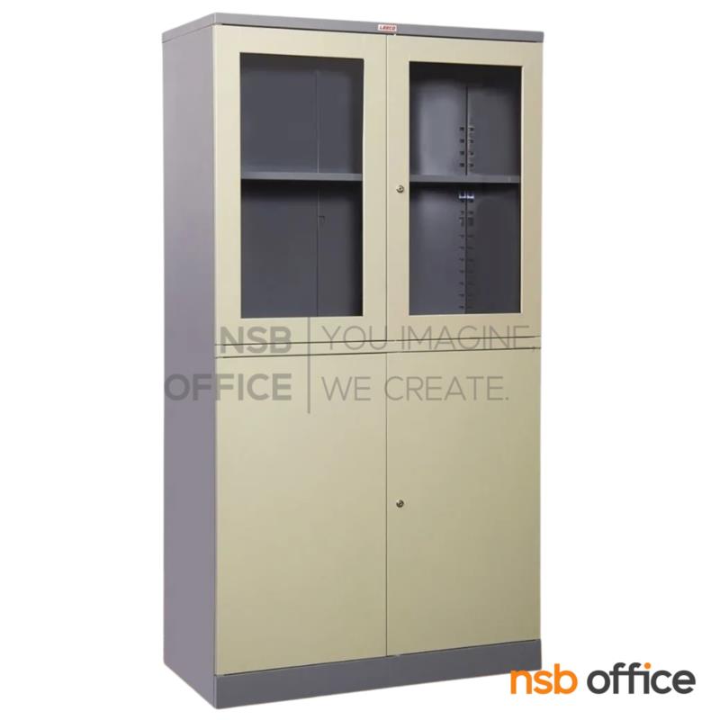 ตู้เอกสารเหล็กบนบานเปิดกระจก-ล่างบานเปิดทึบ รุ่น CBD-03 ขนาด 91.4W* 45.7D* 183H cm. 