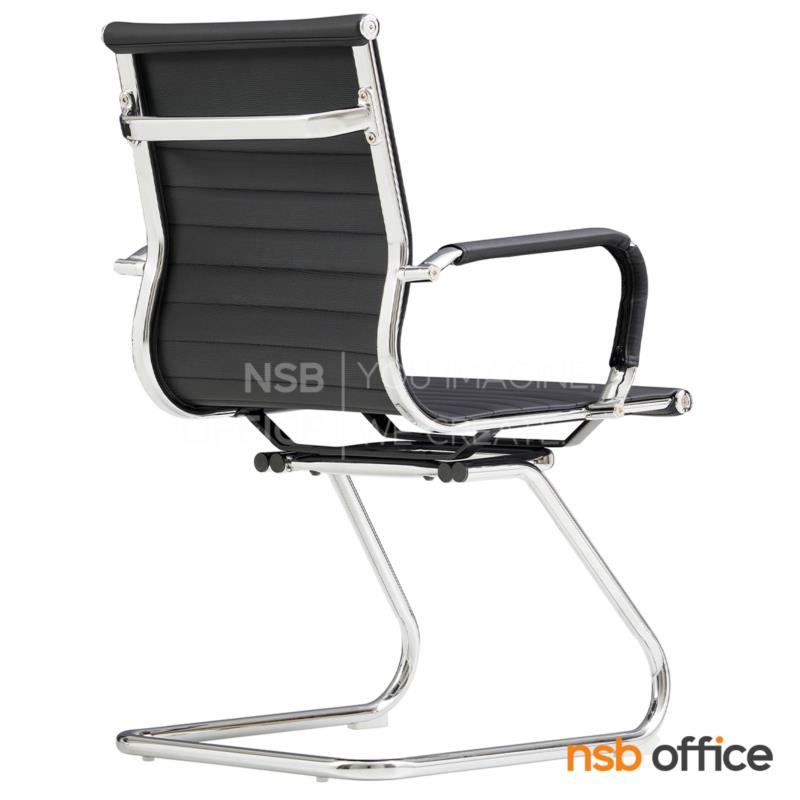 เก้าอี้รับแขกหุ้มหนังเทียม รุ่น Laverna (ลาเวอร์น่า)  ขาเหล็กชุบโครเมี่ยม