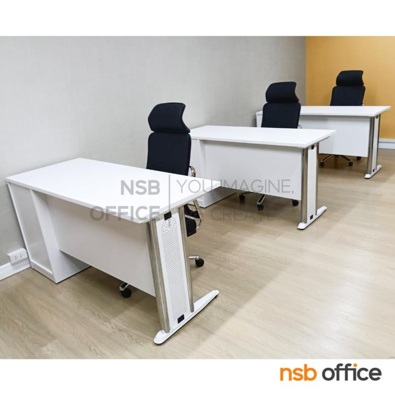 โต๊ะทำงาน 3 ลิ้นชักข้างขาทึบ รุ่น Eterna (อีเทอร์นา)  ขาเหล็กตัวแอล