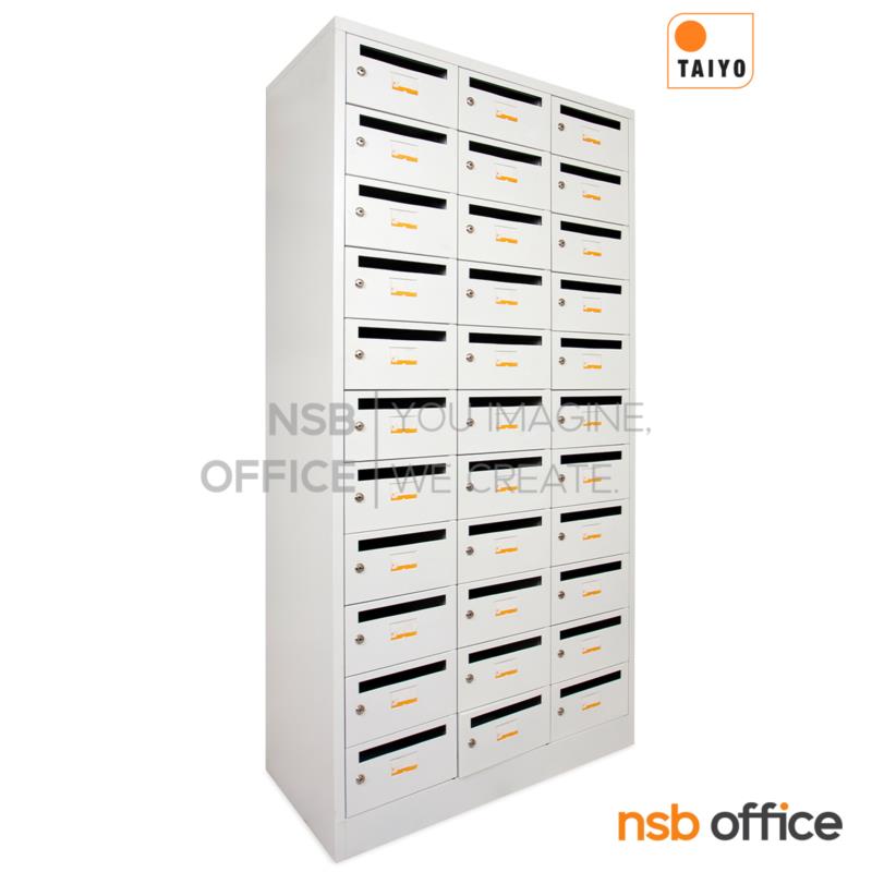 E08A047: ตู้ล็อคเกอร์จดหมาย 33 ประตู รุ่น LK33KP  ระบบกุญแจล็อค บานประตูมีช่องสอดจดหมาย