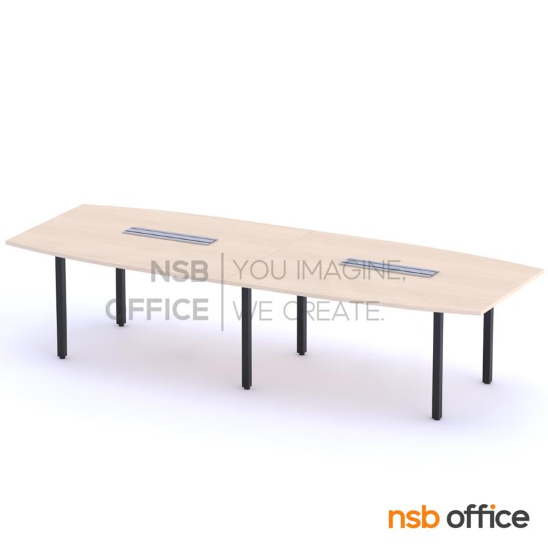 A05A151:โต๊ะประชุมทรงเรือ  รุ่น Navis (นาวิส) ขนาด 320W*120D cm.  พร้อมป็อบอัพ