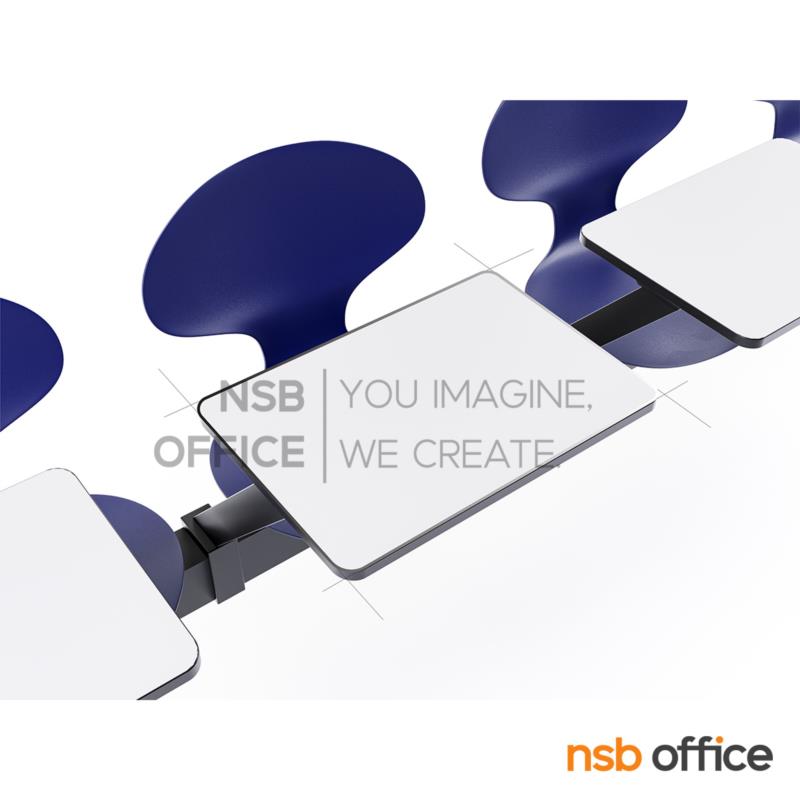 เก้าอี้เลคเชอร์แถวเฟรมโพลี่ รุ่น D578 2 ,3 และ 4 ที่นั่ง ขาวีคว่ำเหล็กชุบโครเมี่ยม