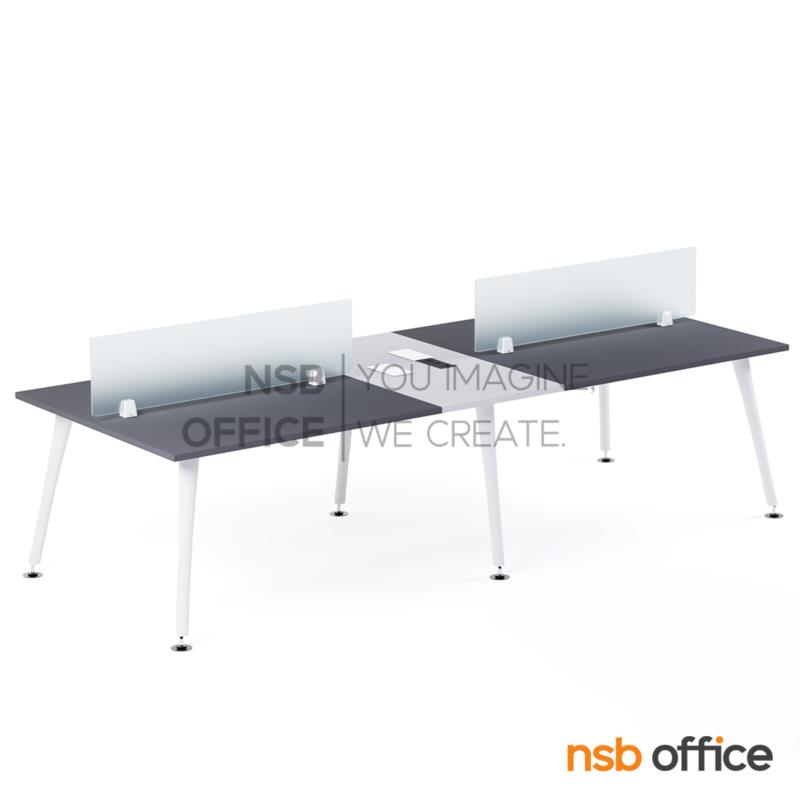 ชุดโต๊ะทำงานกลุ่ม 4 ที่นั่ง สีทูโทน รุ่น Monica (โมนิก้า) ขนาด 300W*120D cm. พร้อมมินิสกรีนกระจก และป๊อปอัพ A27A124-3