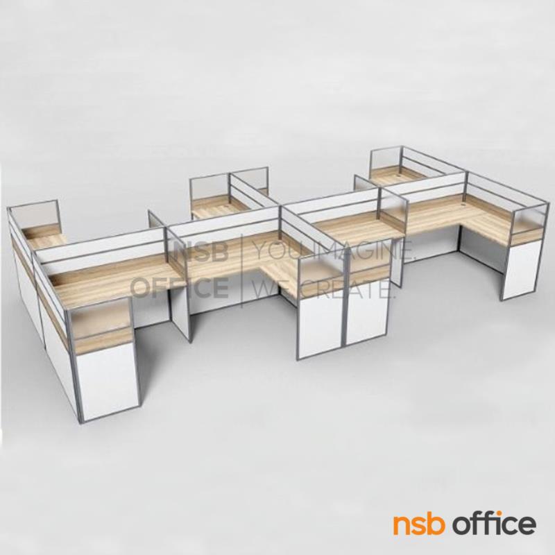 A04A211:ชุดโต๊ะทำงานกลุ่มตัวแอล รุ่น Lunexia (ลูเนเซีย) 8 ที่นั่ง ขนาด 610W cm. 