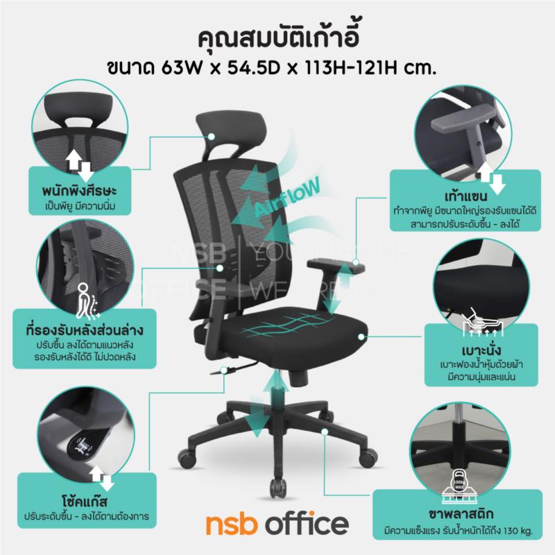 เก้าอี้ผู้บริหารหลังเน็ต รุ่น Blackdeer ll (แบล็คเดียร์-2)  โช๊คแก๊ส ก้อนโยก 