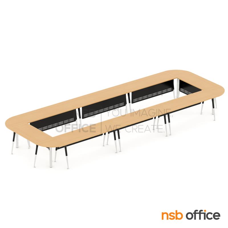 โต๊ะประชุมหัวโค้ง รุ่น Zormith (ซอร์มิธ) ขนาด 480W , 660W cm.  บังตาเหล็ก ขาเหล็ก