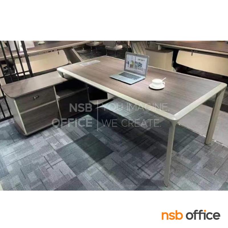 โต๊ะผู้บริหารตัวแอล รุ่น Thermos (เทอร์มอส) ขนาด 200W cm.  พร้อมตู้ข้างล้อเลื่อน