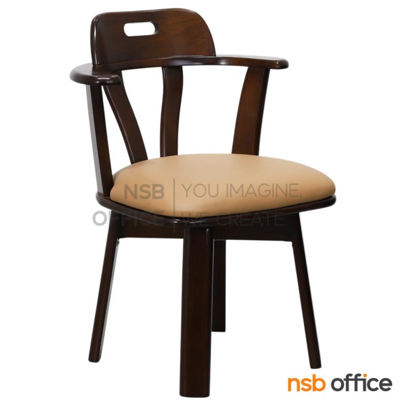 B22A154:เก้าอี้ไม้ที่นั่งหนังเทียม รุ่น SV-VE ขาไม้ (ที่นั่งหมุนได้)