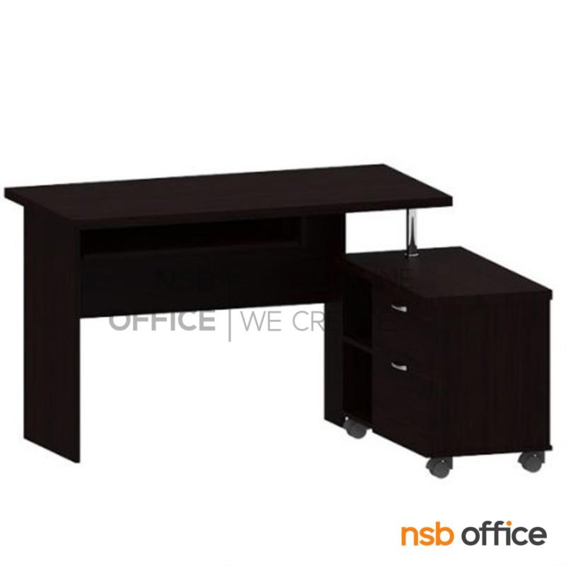 โต๊ะคอมพิวเตอร์ตู้ข้าง 2 ลิ้นชัก 2 ช่องโล่ง  รุ่น Pamela (พาเมลา) ขนาด 120W cm. 