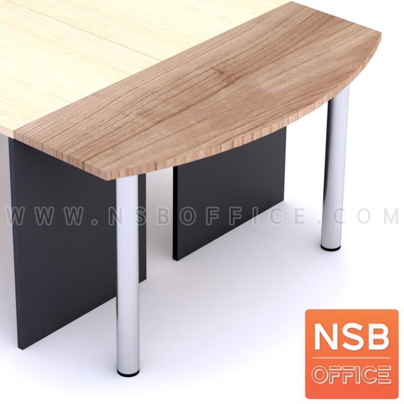 A05A073:โต๊ะเข้ามุมหัวเหลี่ยมโค้ง  ขนาด 120W ,150W ,160W cm.  ขากลมโครเมี่ยม