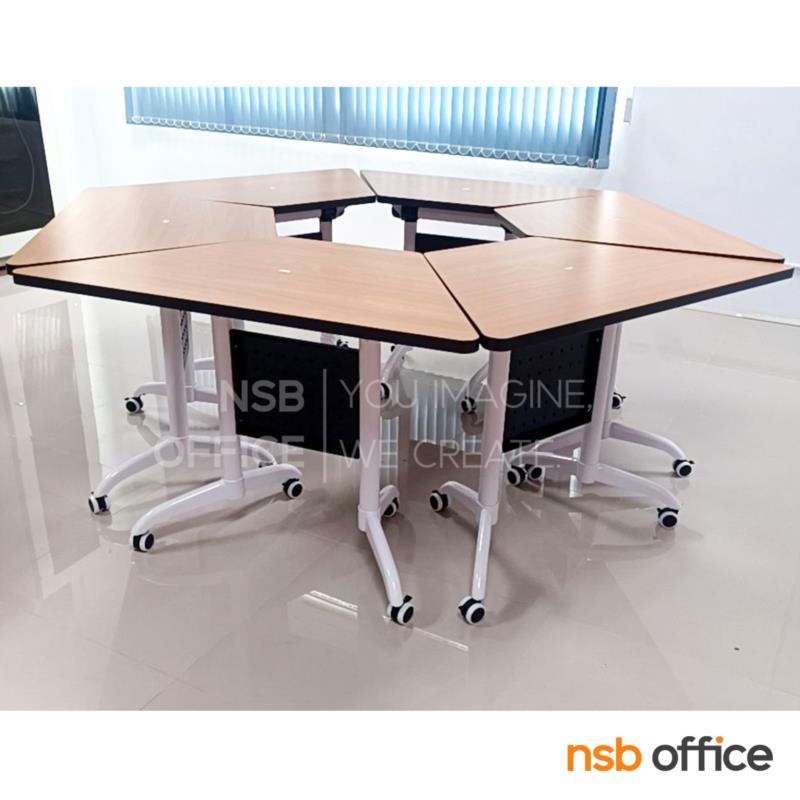 โต๊ะพับล้อเลื่อน รุ่น Whitechic (ไวท์ชิค)  ขาเหล็กพ่นสี